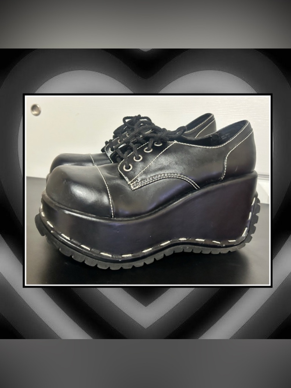 Vintage 90s y2k Chunky Platform Wedge - Picture 3 of 5